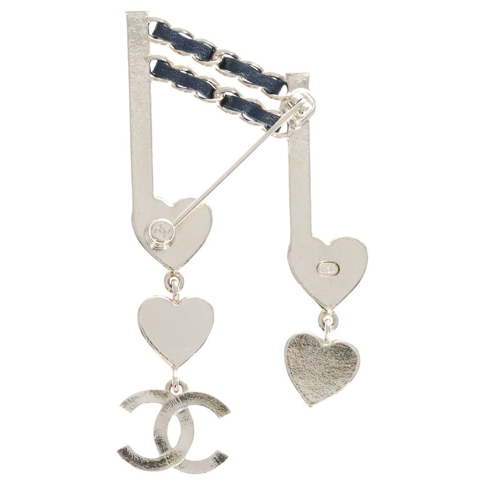 CHANEL シャネル 音符モチーフ ハート ココマーク ブローチ ゴールド