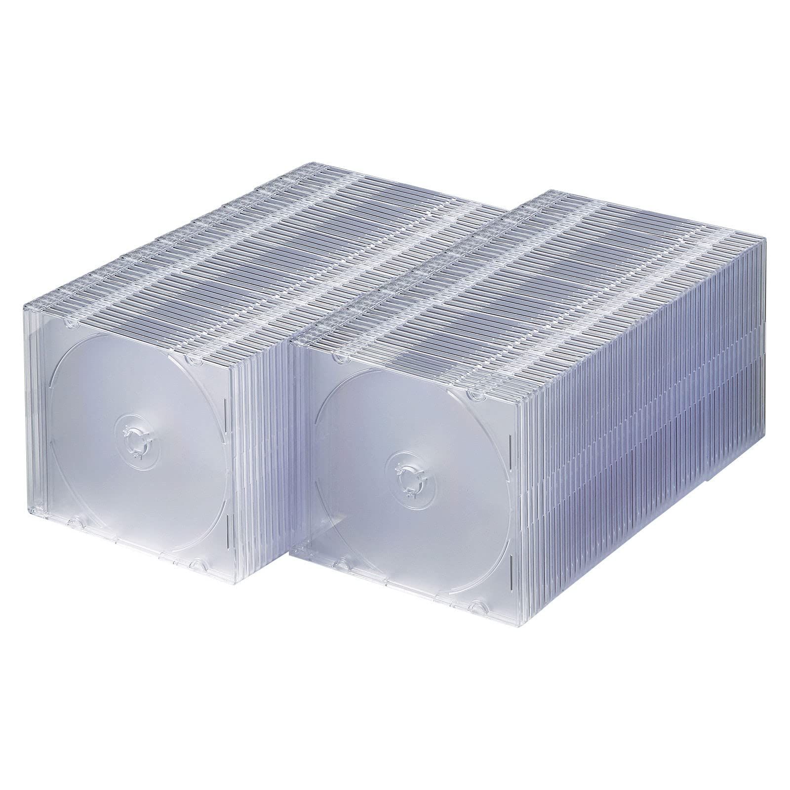 サンワサプライ(Sanwa Supply) スリムCD/DVD/BDケース 1枚収納×100枚セット 厚さ約5mm薄型タイプ クリア FCD-PU100CLN [100枚セット]