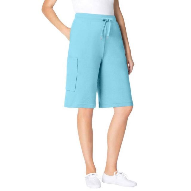 【送料無料】 ウーマン ウィズイン レディース ハーフパンツ・ショーツ ボトムス Woman Within Women's Plus Size Cargo Short Seamist Blue