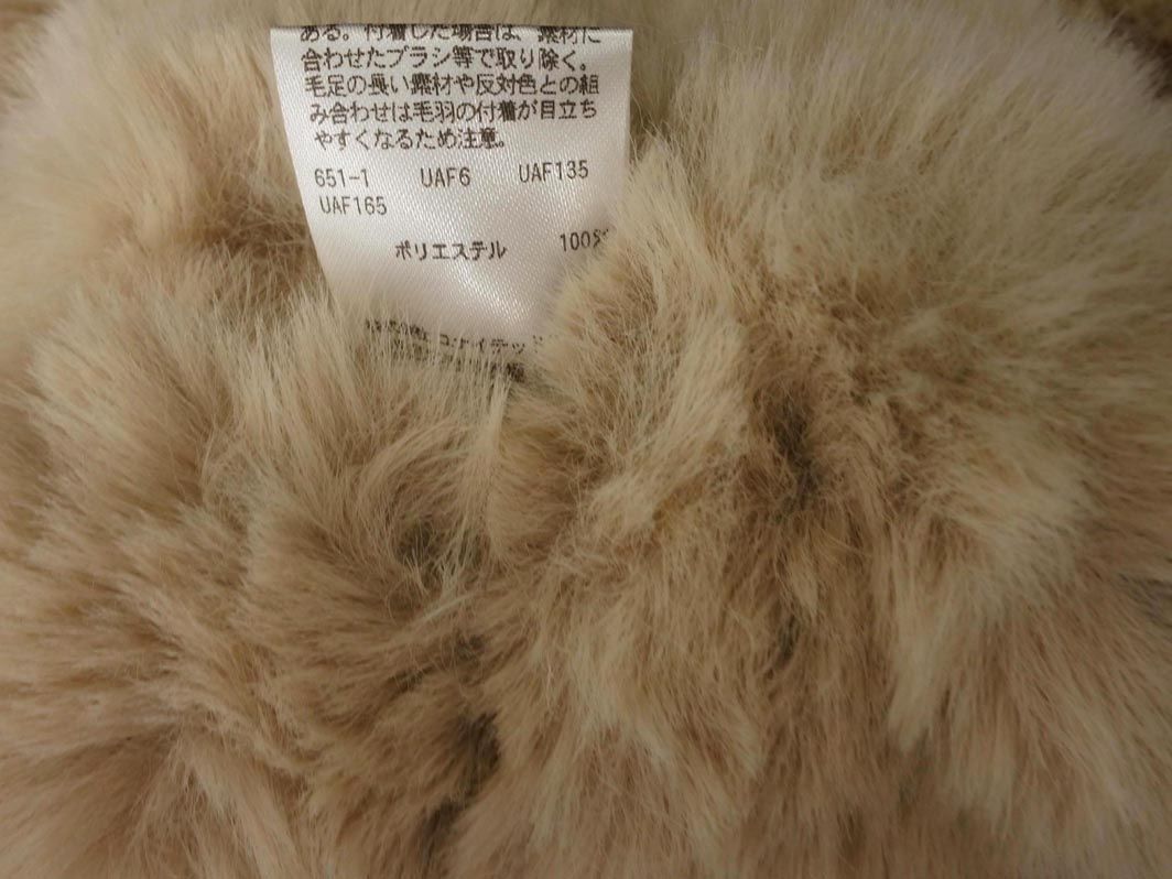 UNITED ARROWS　ファーマフラー　ベージュ フェイクファー リバーシブル マフラー