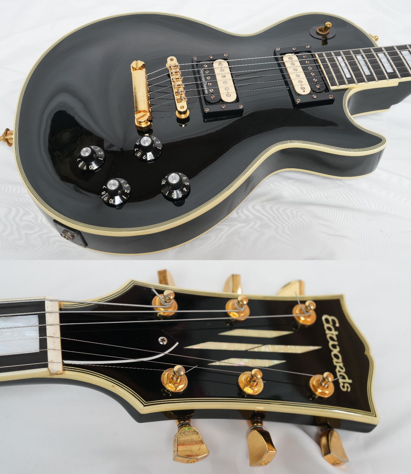 ☆EDWARDS by ESP E-LP Les Paul Custom 初期型 極太ネック レスポール
