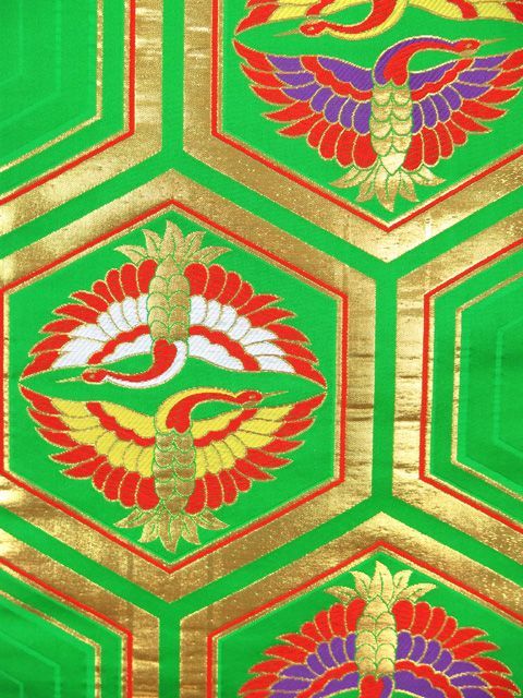 六角と向かい鶴