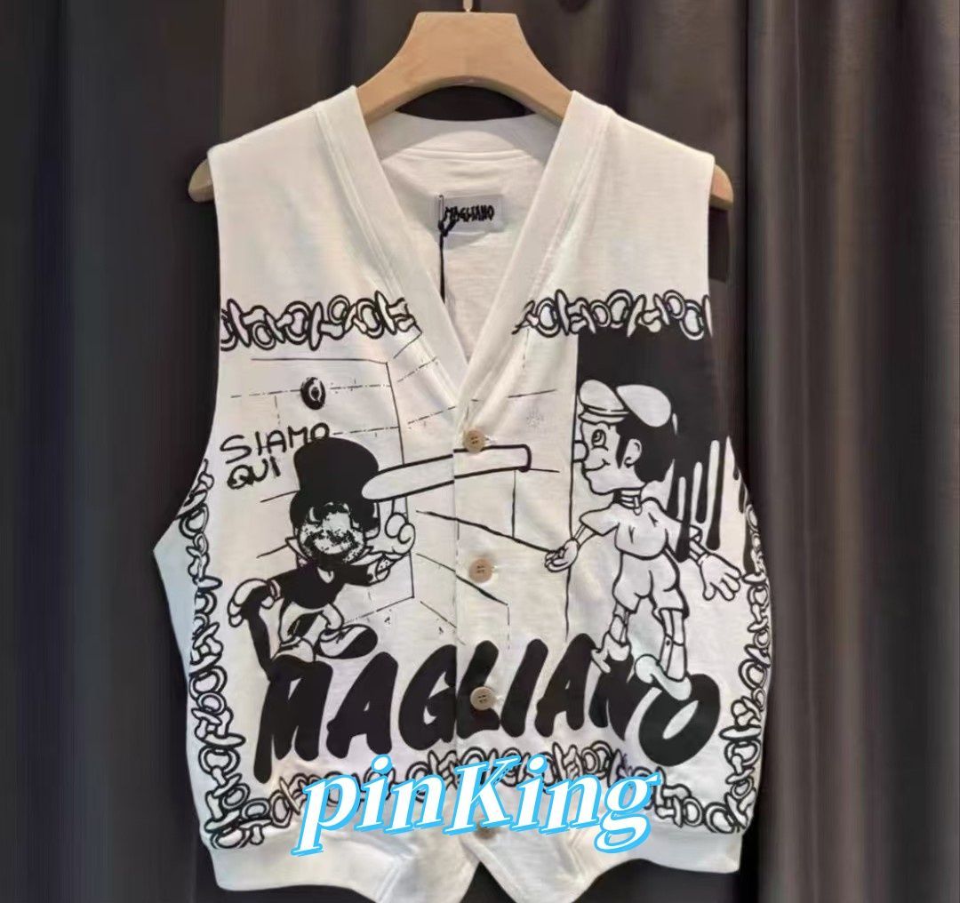 Magliano graffiti character print V-neck vest ベスト