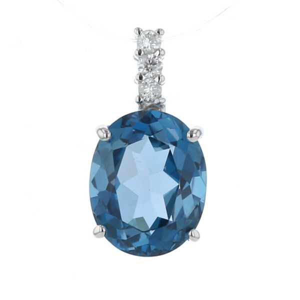 K18WG ホワイトゴールド ネックレストップ ロンドンブルートパーズ3.00  