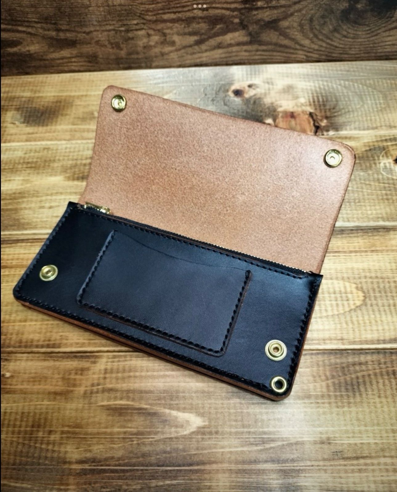 茶芯 2.5層 ロングトラッカー ウォレット 栃木レザー