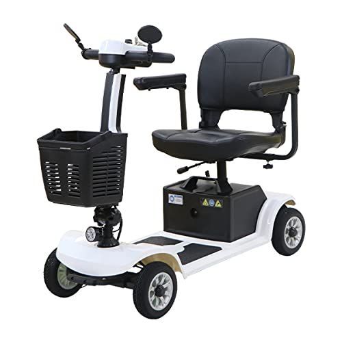 電動シニアカート 電動カート シルバーカー サイドミラー 車椅子 PSE適合 TAISコード取得済 運転免許不要 電動車いす 電動車椅子 介護 福祉 バックミラー 鏡 充電 シート回転 折りたたみ 軽量 四輪車 scooter-s02-a カラー ホワイト