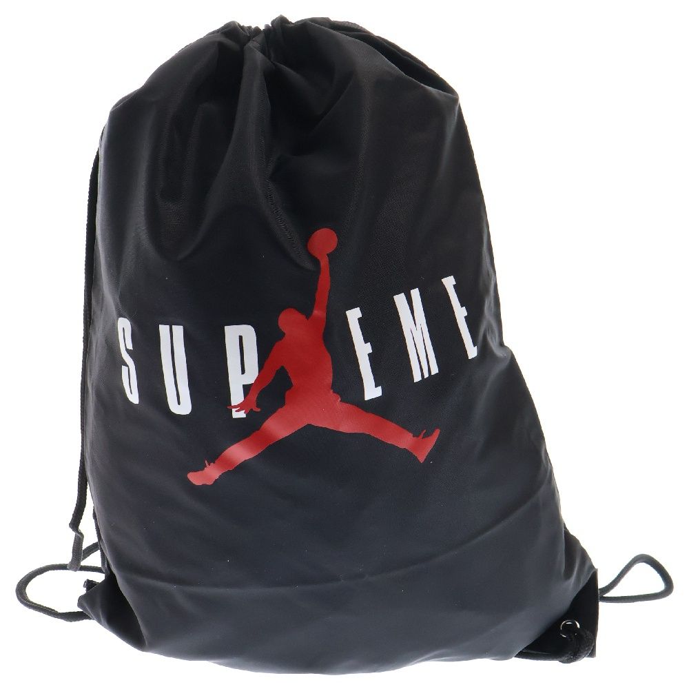 SUPREME (シュプリーム) 24AW Jordan Drawstring Backpack ジョーダンロゴ ナップザック リュックサック バック ブラック
