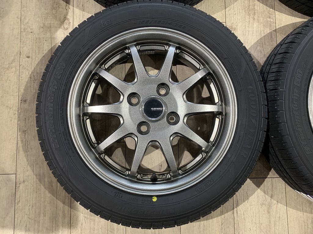 【2302053】新品タイヤ 14インチ 4.5J +45 PCD100 4H + GOODYEAR EG01 155/65R14 2022年 軽自動車 ワゴンR パレット ルークス モコ N-BOX 等