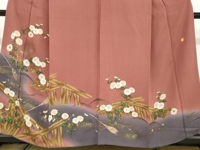 平和屋着物●ファッションデザイナー 花井幸子　訪問着　草花籬文　暈し染め　金彩　正絹　逸品　DAAW5026ud 平和屋着物○ファッションデザイナー 花井幸子 訪問着 草花籬文 暈し染め