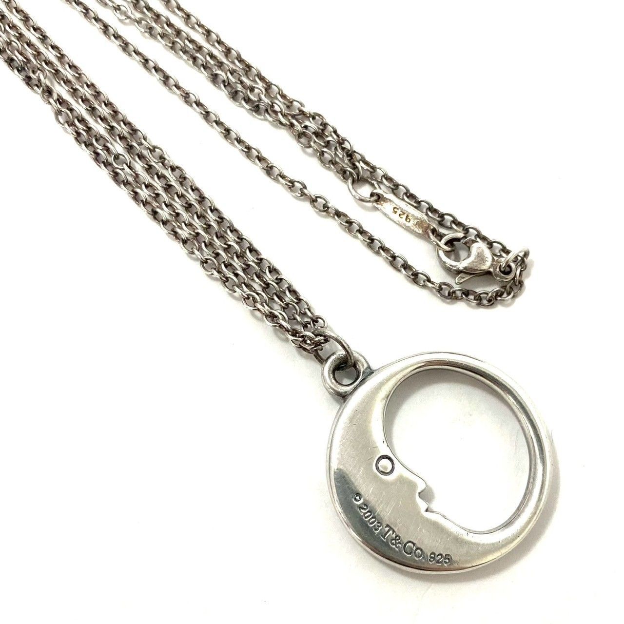 Y【TIFFANY&Co.】マンインザムーン 2連 ネックレス SV925 シルバー 総