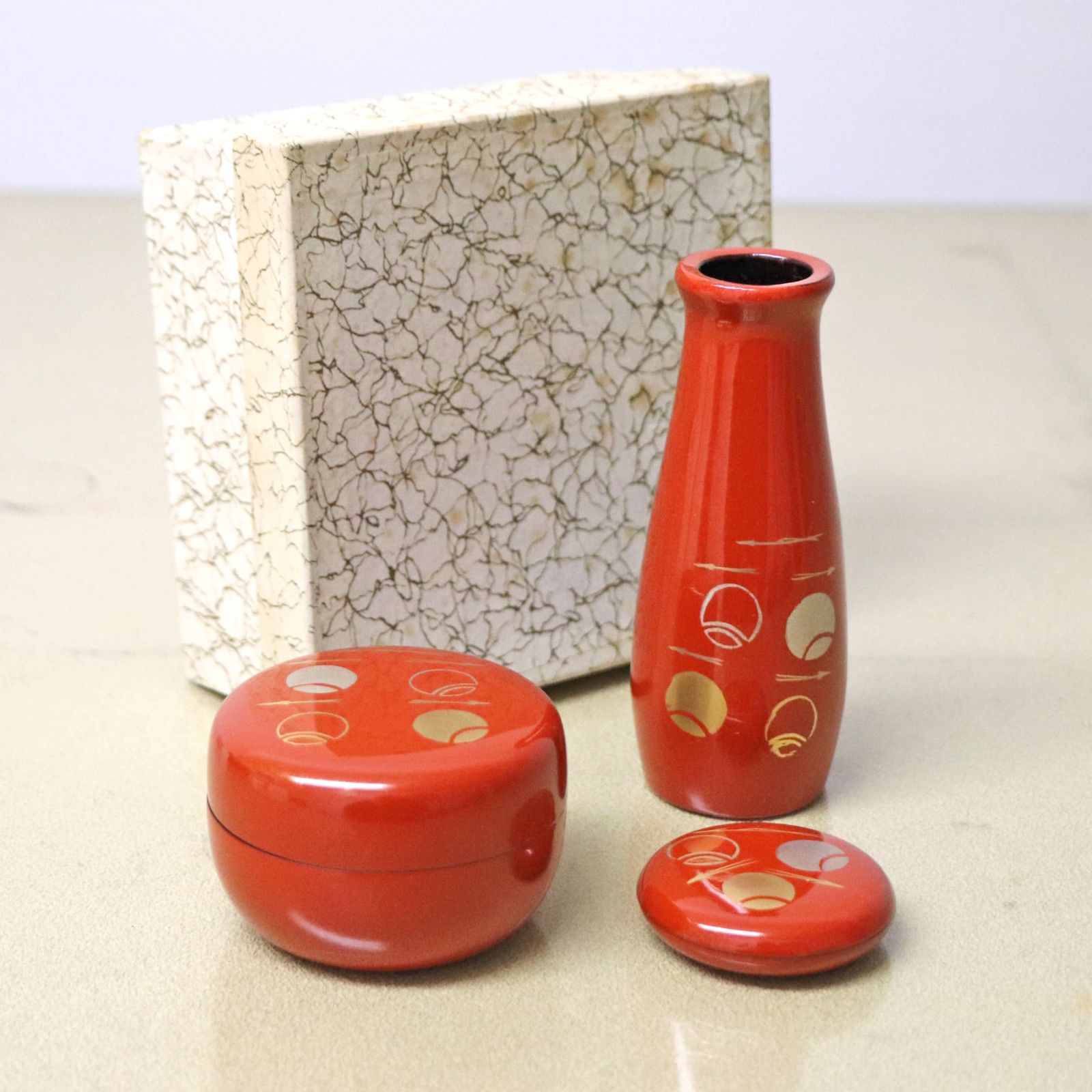 漆器・棗・香合・茶筅筒・茶道具3点セット・No.230106-28・梱包