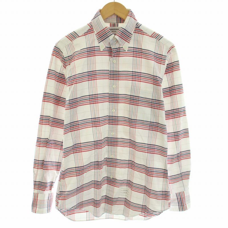 国内正規 THOM BROWNE トリコロール ボタンダウン 白 シャツ 国内正規
