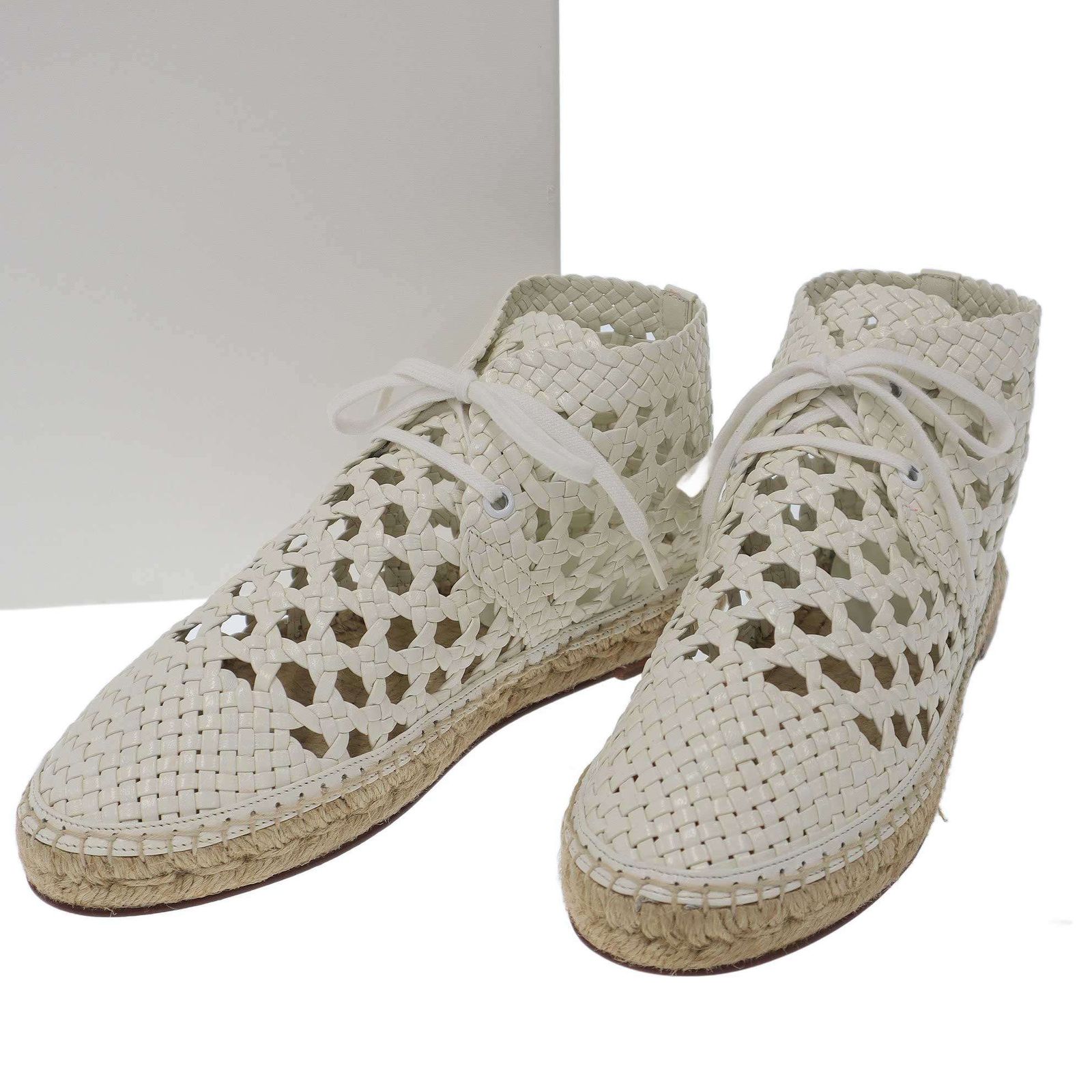 CELINE セリーヌ 2017 Resort エスパドリーユレースアップシューズ ホワイト 37