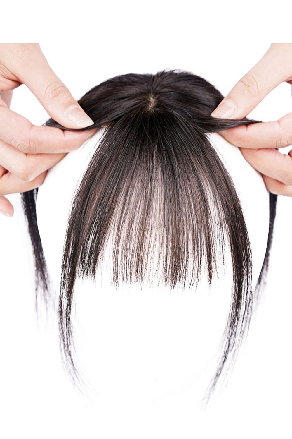 在庫処分 HIYE 前髪 人毛 部分ウィッグ ウイッグ ヘアーピース リアル人工肌 トップピース 自然黒 ブラウン 自然黒色