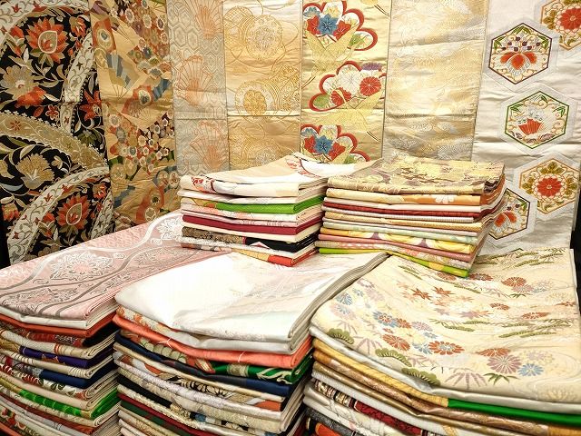 平和屋本店 袋帯 西陣 まとめて100点 鳳凰 鶴 孔雀 人物 蝶 更紗 花柄 楽器 佐賀錦 金銀糸 など ♥品あり 全て正絹 se3711