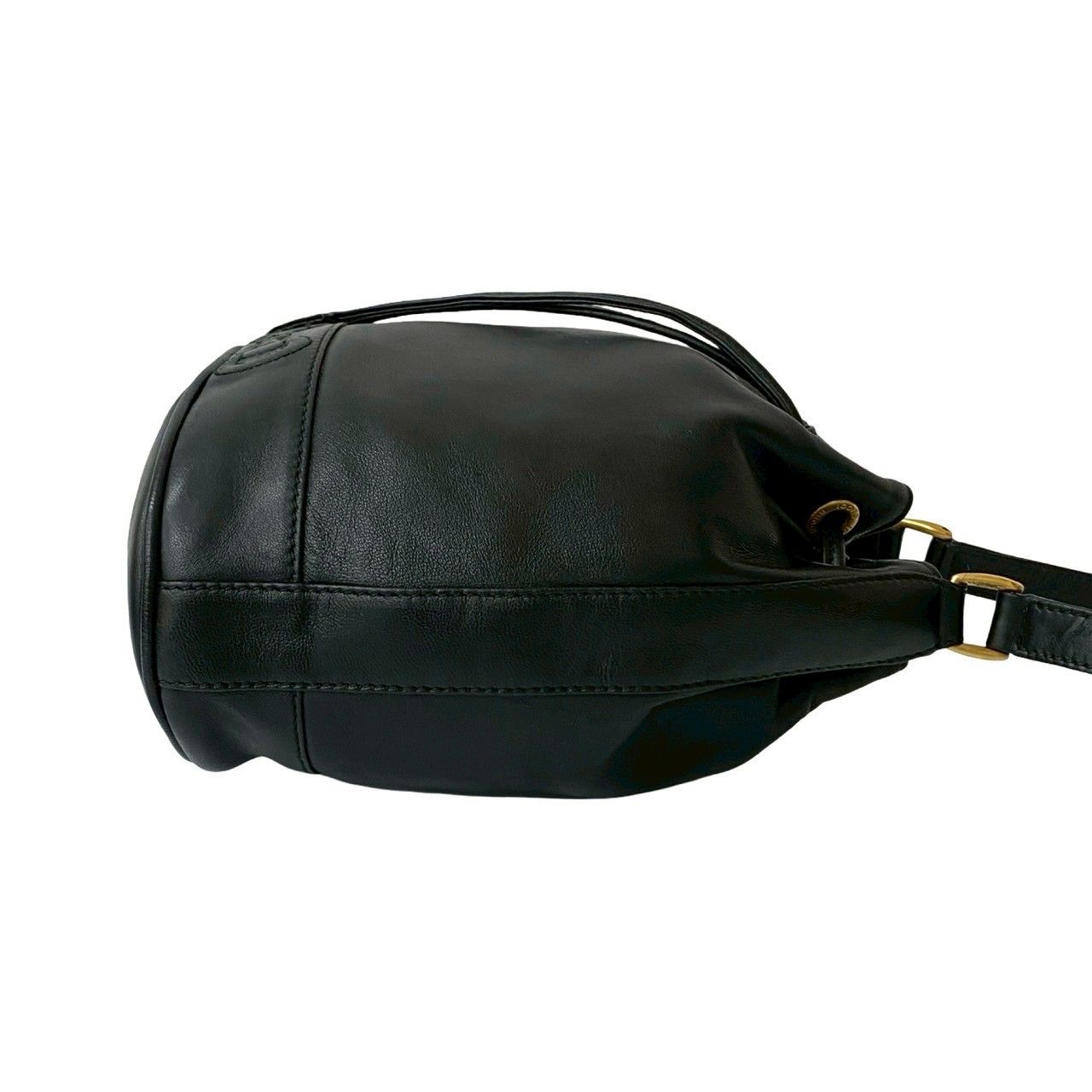 極 美品 GUCCI グッチ オールドグッチ ホースビット ロゴ 金具 レザー 