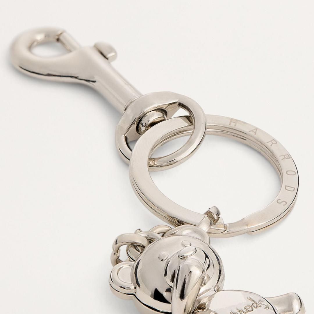 シルバー Harrods テディベアキーホルダー Harrods】関節ぶらぶら テディベア（シルバー） バッグチャーム