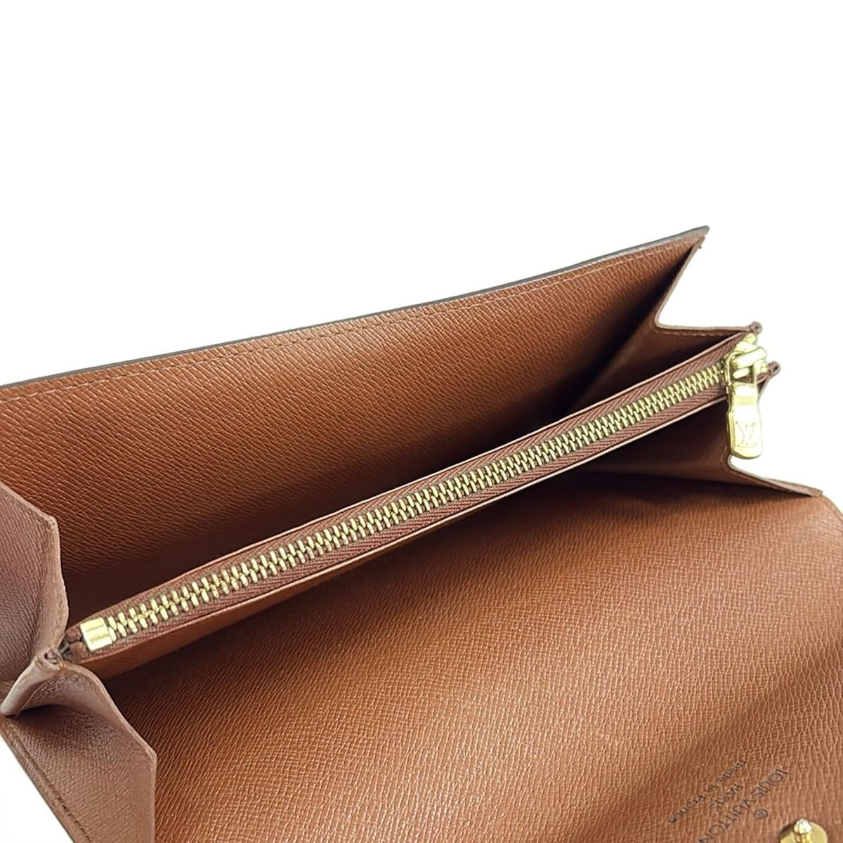 ルイヴィトン　ポルトモネクレディ　モノグラム　長財布　ブラウン LOUIS VUITTON ルイ ヴィトン 長財布 ファスナー付き長財布