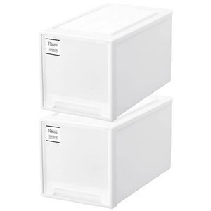 衣類収納|収納ケース クローゼット L-30 ホワイト 2個組 幅30cm キャスター対応 天馬 Fits フィッツケース モノ