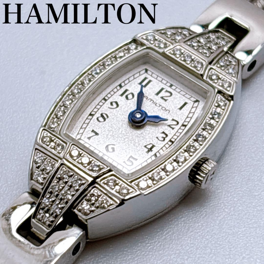 268ハミルトン H311510 ダイヤベゼル トノー 腕時計