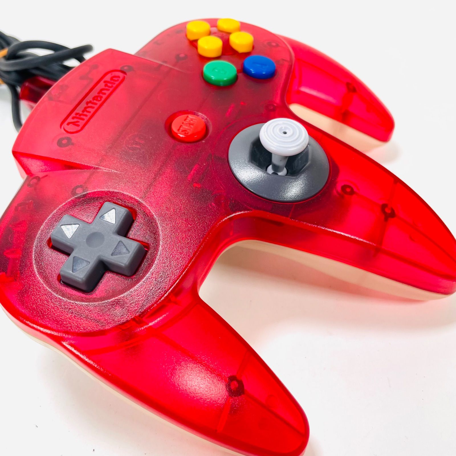 美品 任天堂 64 コントローラ レッド Amazon.com: Transparent Red Replacement Controller for N64