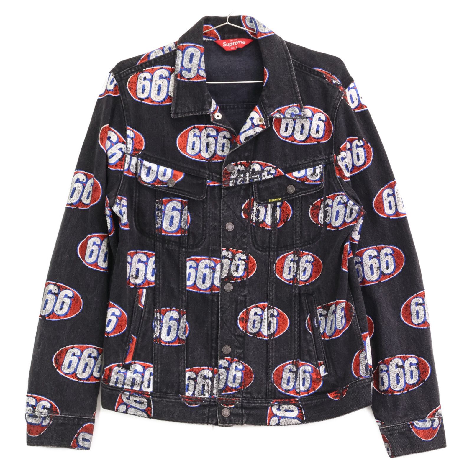 Supreme シュプリーム 666 Denim Trucker Jacket Gジャン 総柄 M
