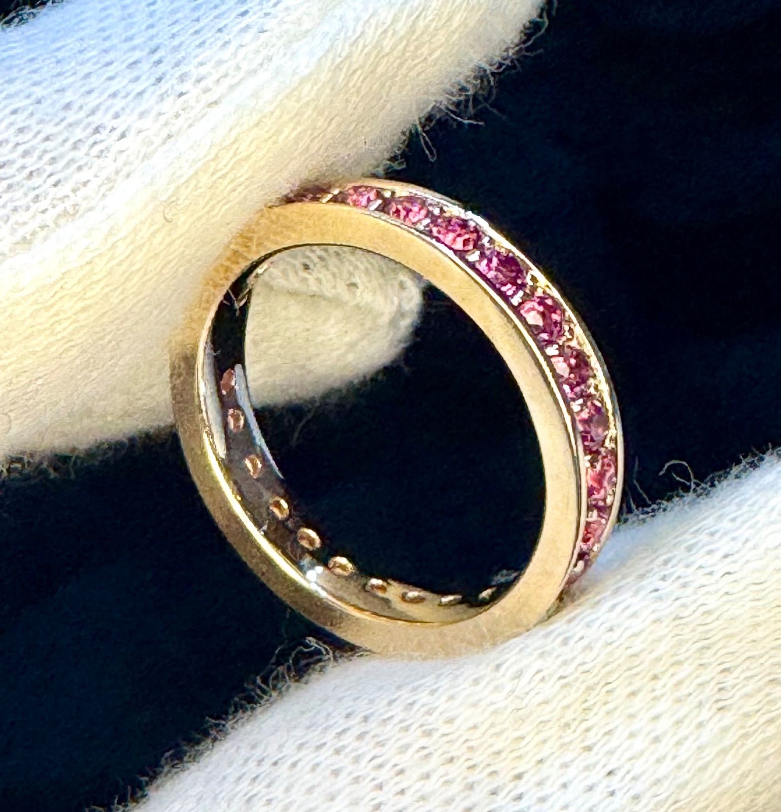 ヴェレッタオッターヴァ◇K18PG*8号*ガーネットフルエタニティリング