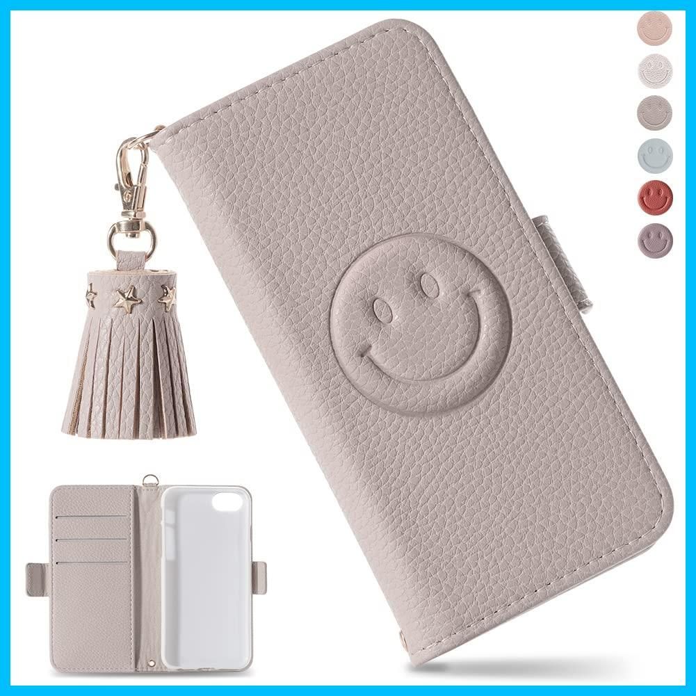 【人気商品】3CCart iPhoneSE ケース [第2世代] iPhone8 ケース iPhone7 ケース iPhone6 ケース iPhone6s ケース アイフォン SE3ケース 手帳型 iPhone 8 smile スマホケース スマイリーパターン