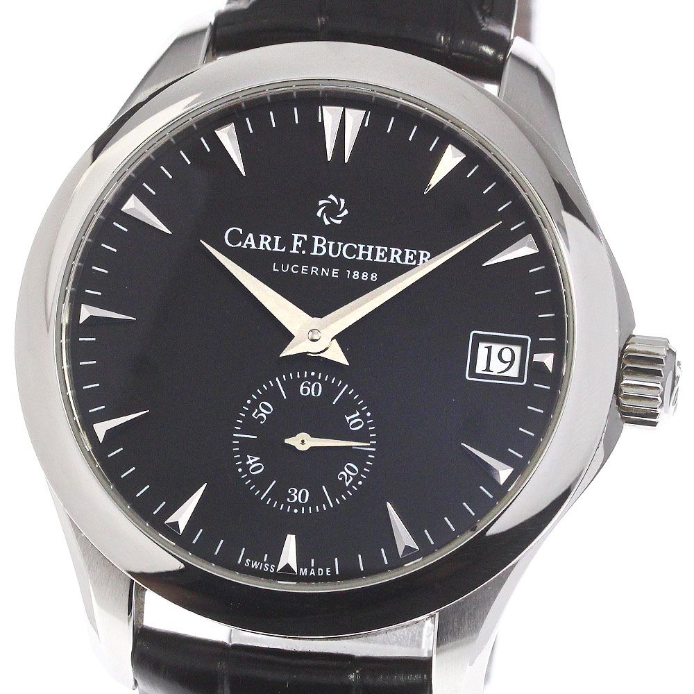 カール F.ブヘラ CARL F.BUCHERER 00.10917.08.33.01 マネロ ペリフェラル デイト 自動巻き メンズ美品箱・保証書付き_754892  - メルカリ