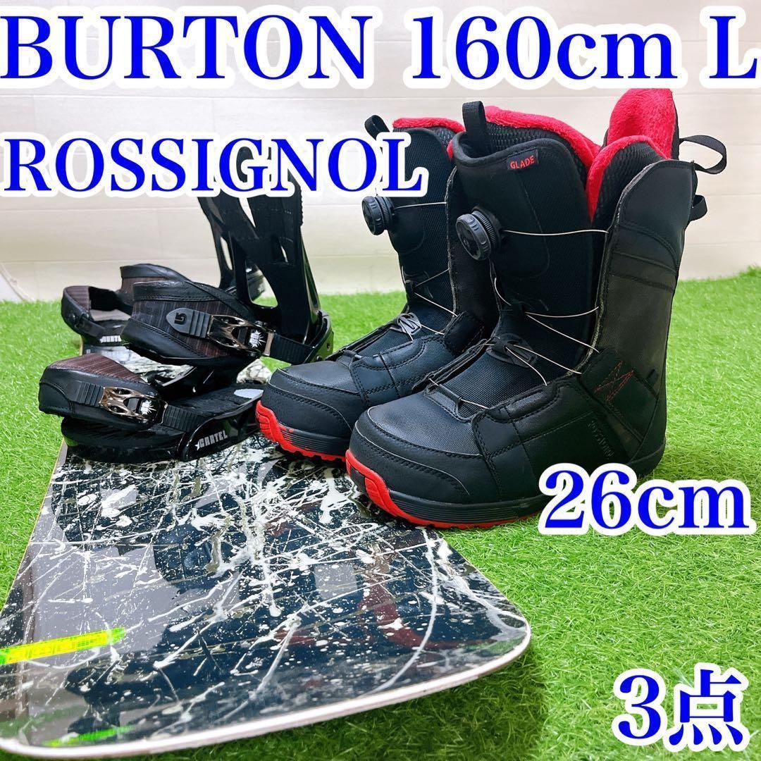 31 メンズ3点 バートン 160cm バートン L ロシニョール スノーボード