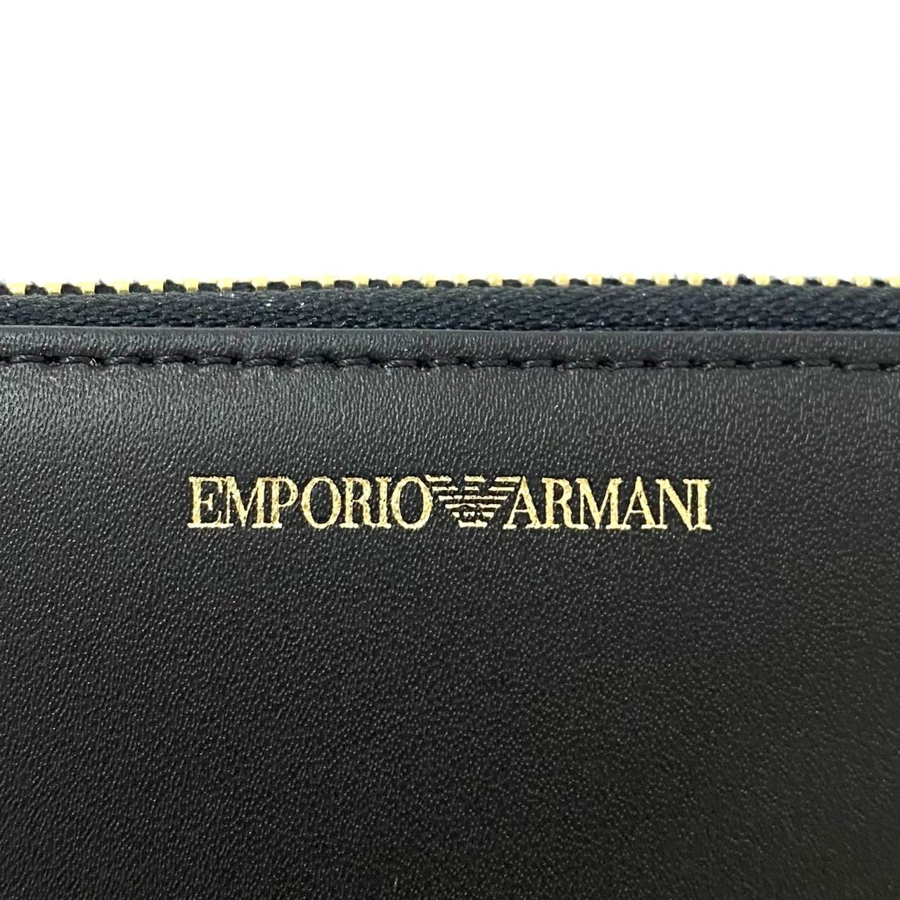 M【EMPORIO ARMANI】Y3H304 HDV9A ジッパー 長財布 ブラック/黒