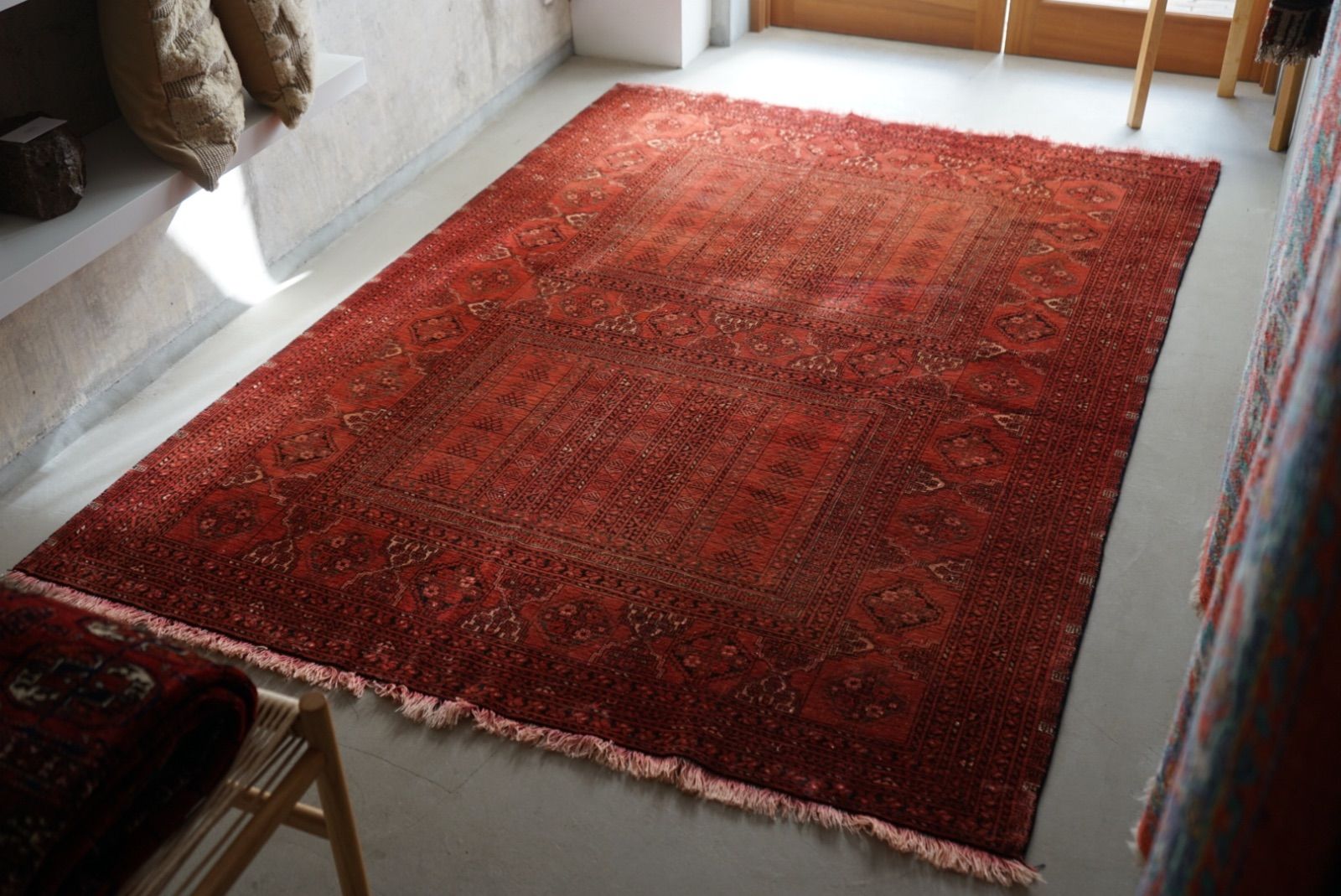 ヴィンテージラグ アフガニスタン トルクメン レッド 1970年代 227 × 160 cm No.AF2506