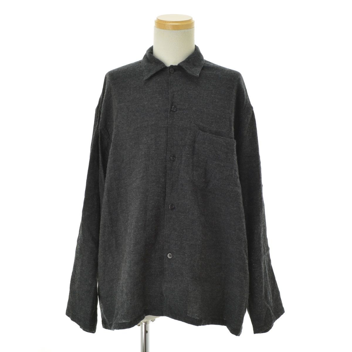 COMOLI】23SS X01-02005 CASHMERE WASHI SHIRT JACKET カシミヤ和紙