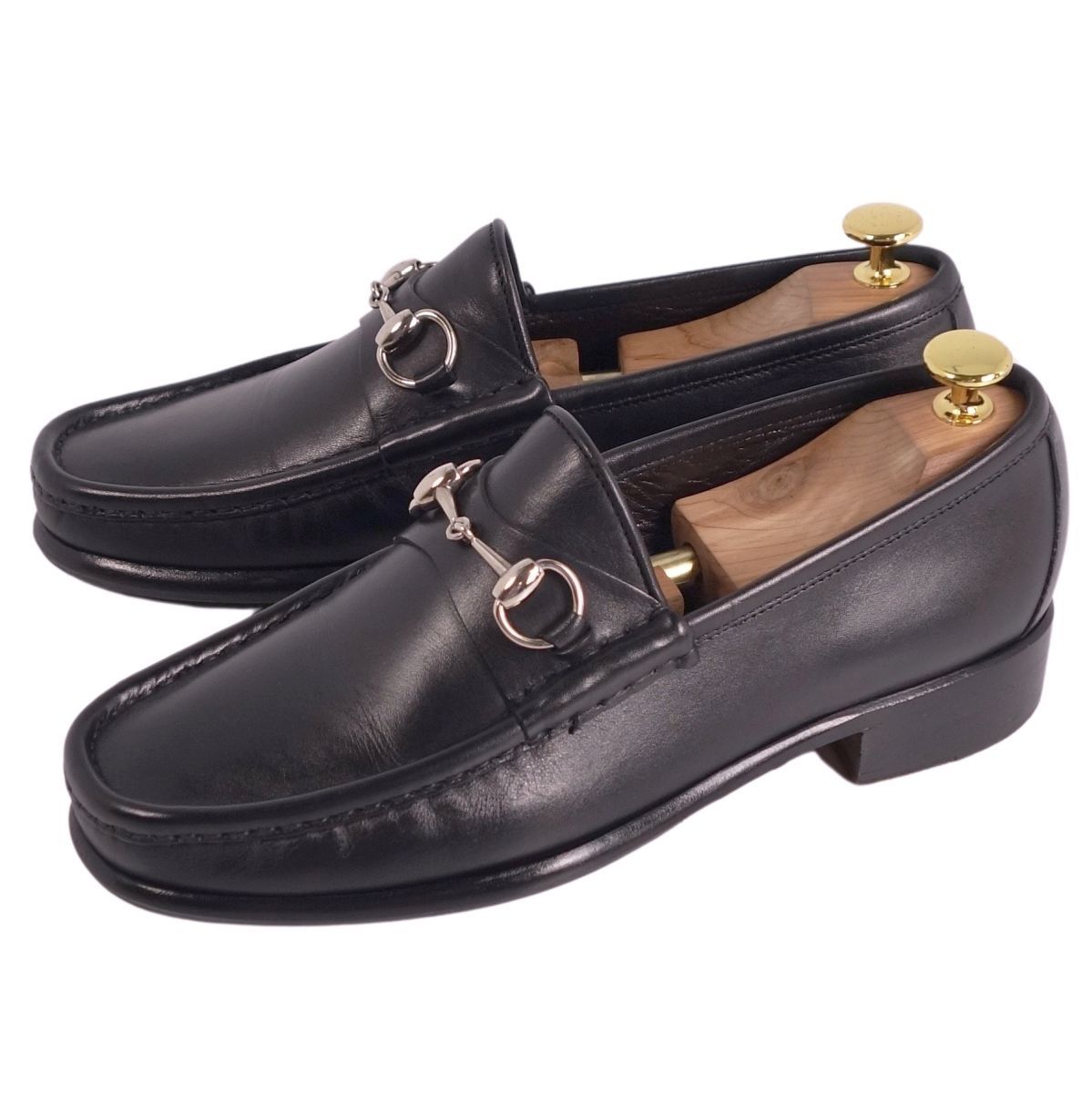 美品 グッチ GUCCI ローファー モカシン ホースビット レザー