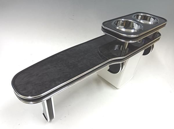 30ヴェルファイア|アルファード前期 15|1～ フロントテーブル ブラックウッド BKｘシルバー