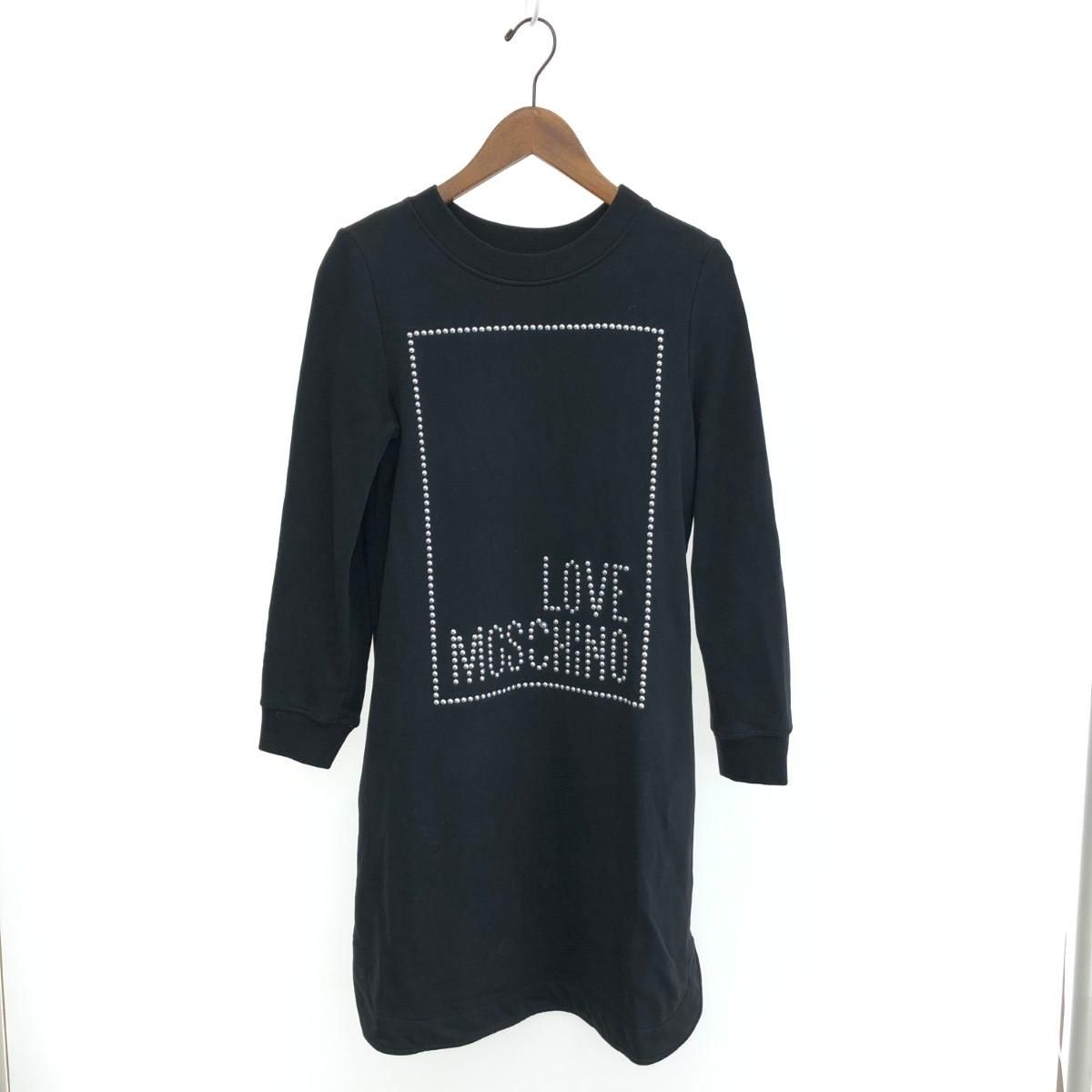 MOSCHINO モスキーノ ロゴスウェットワンピース サイズ:I38 スタッズ  