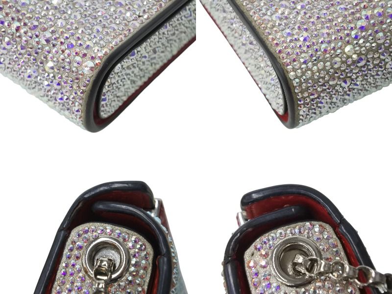 Christian Louboutin クリスチャンルブタン ショルダーバッグ パーティバッグ スワロフスキー 美品 中古 4c070796 Christian Louboutin クリスチャンルブタン ショルダーバッグ パーティ