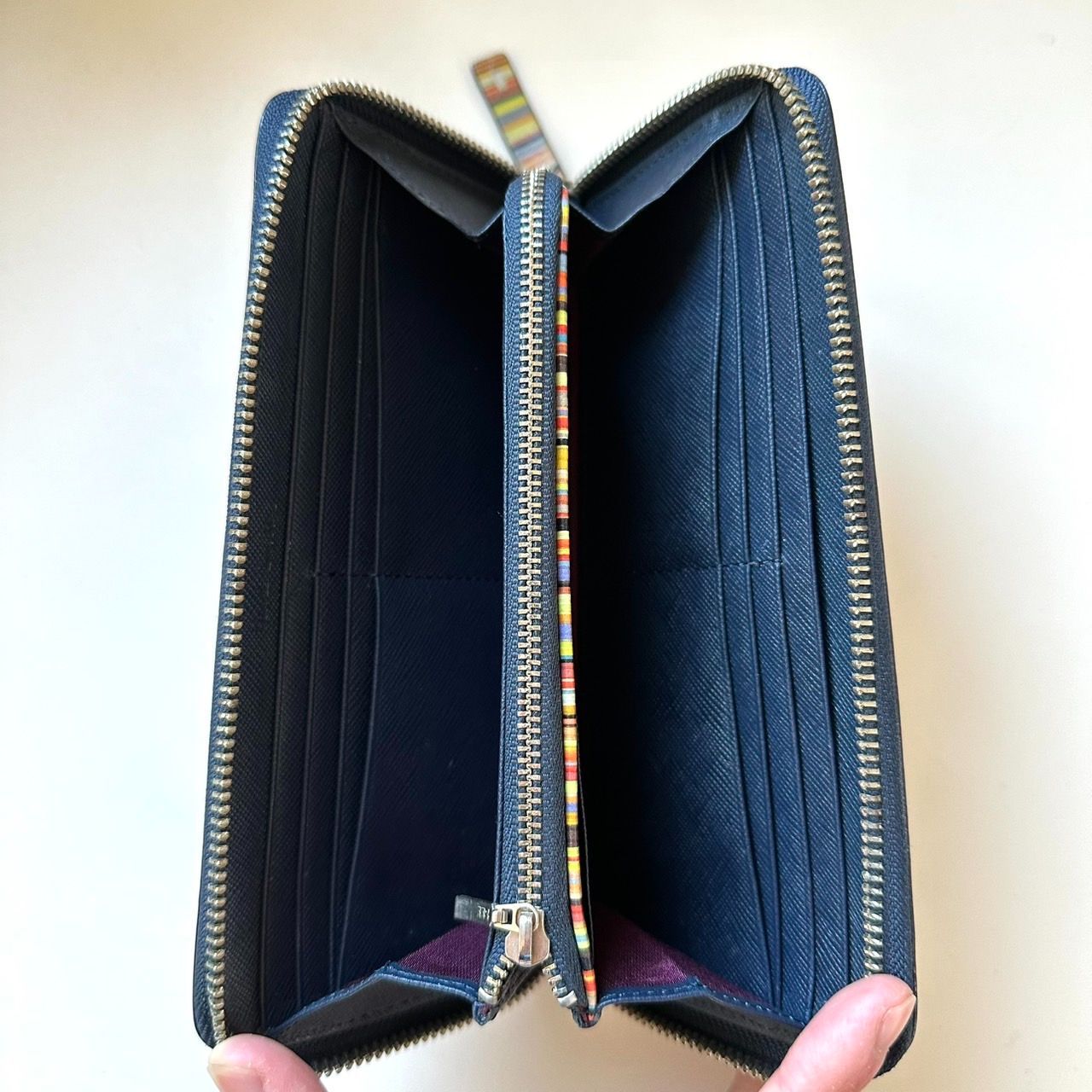 ポールスミス Paul Smith 長財布 ジップストローグレイン1 ネイビー