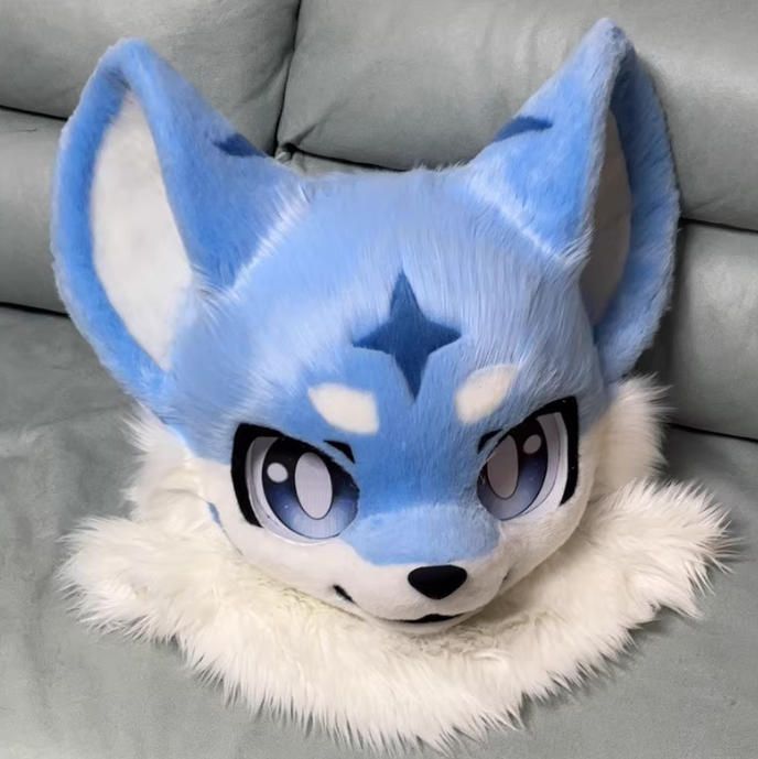 着ぐるみヘッド 犬 NO.366 青 ブルー 全頭ヘッド ケモノ ファースーツ ぬいぐるみ コスプレ コスチューム kigurumi 一点物
