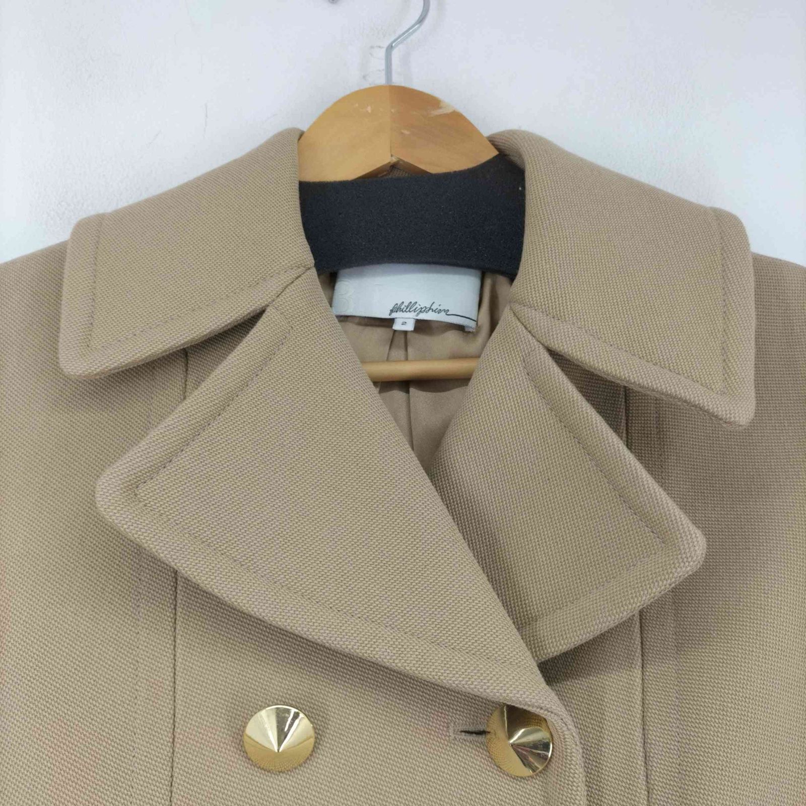 スリーワンフィリップリム 3.1 phillip lim スタッズ ウール混コート 