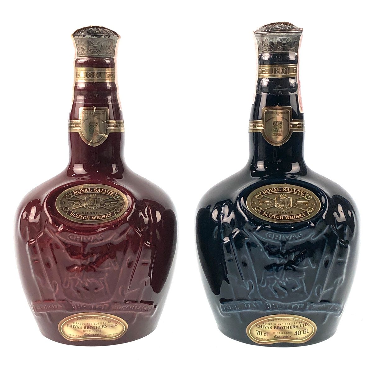 2本 シーバスリーガル CHIVAS REGAL ロイヤルサルート 21年 赤 青