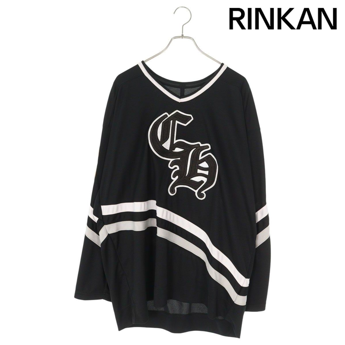 クロムハーツ  CH HOCKEY JERSEY LONG TEE ラージCHクロス付きホッケー長袖カットソー メンズ L