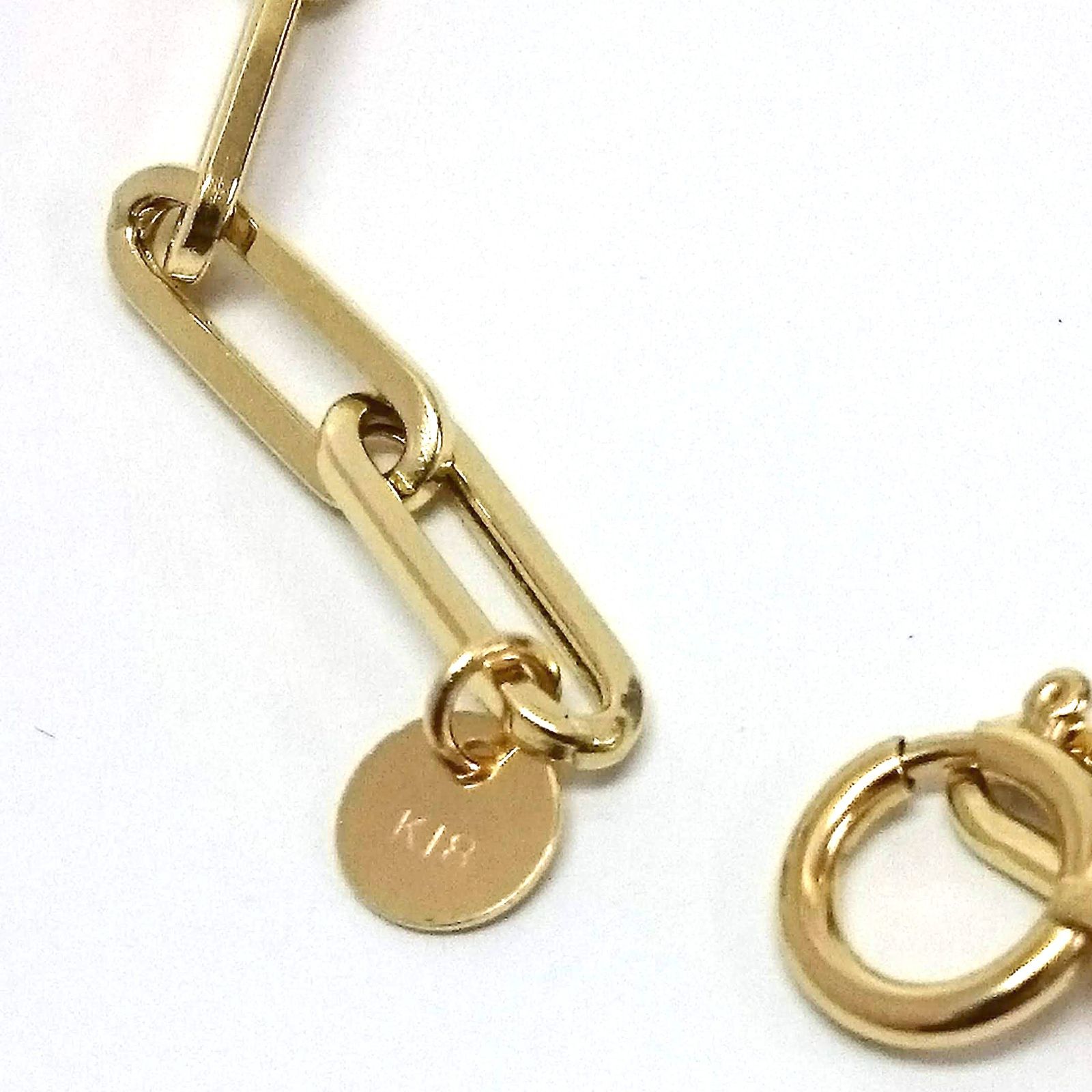 新品 18金 ペーパークリップ 幅3mm 70cm チェーン ネックレス 角 新品 18金 ペーパークリップ 幅3mm 70cm チェーン ネックレス 角