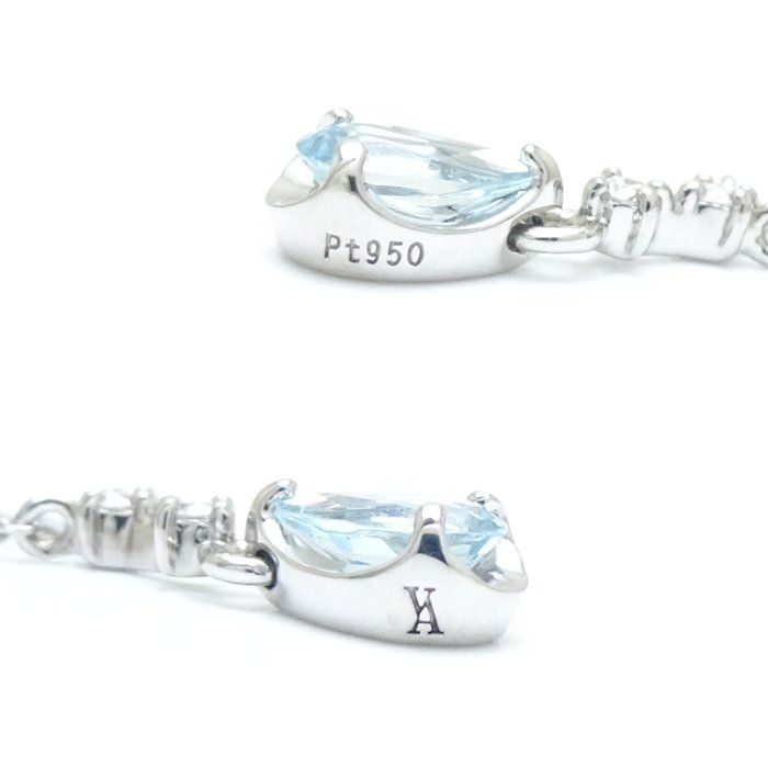 ヴァンドーム青山 ダイヤモンド×アクアマリン ネックレス Pt950 1.4g