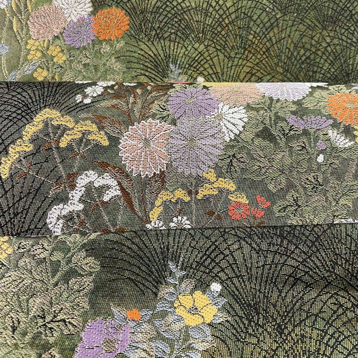 袋帯 美品 秀品 草花 葉柄 箔 緑 六通 正絹 【中古】 - メルカリ