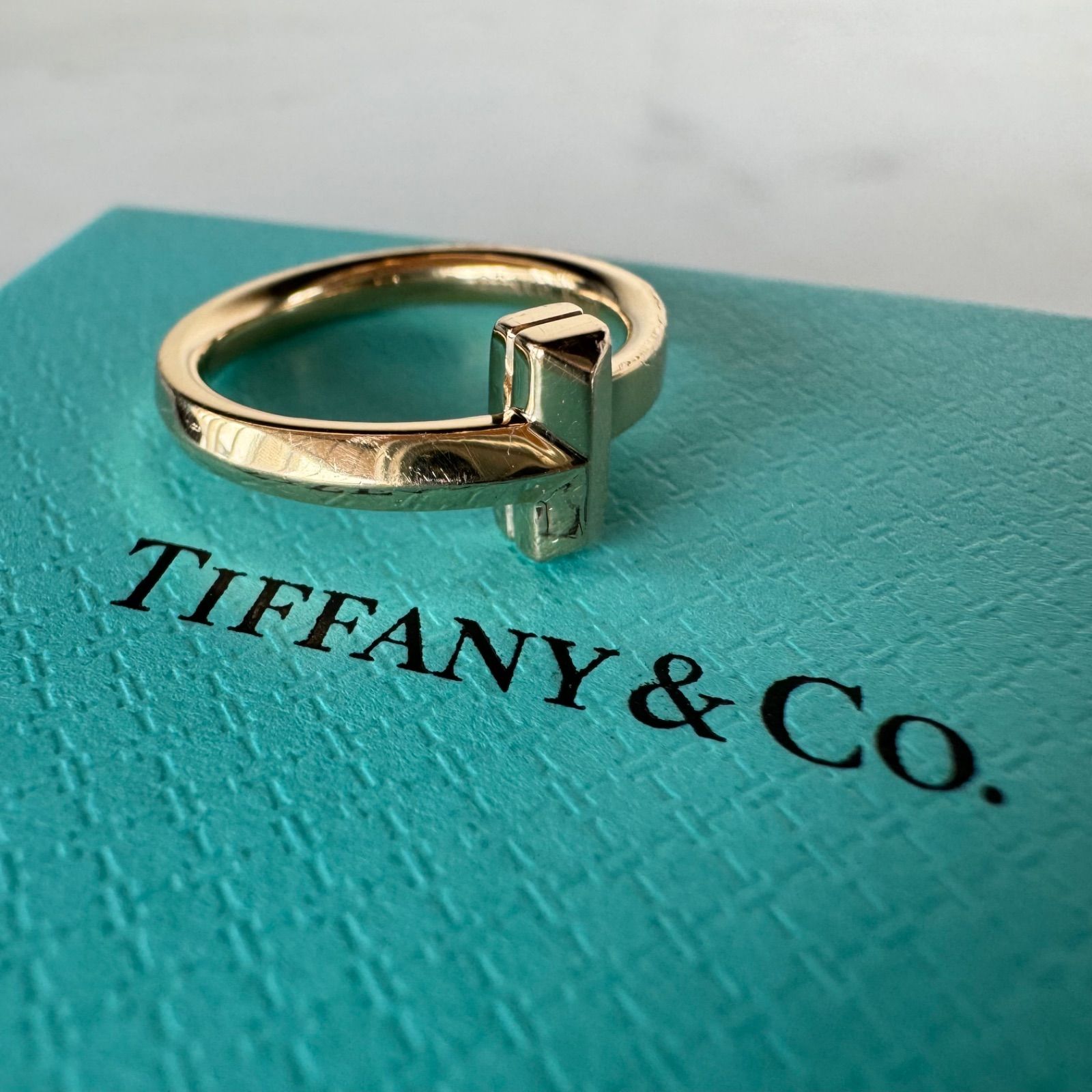 Tiffany ティファニー Tワン ナロー リング 750 PG 4.1g