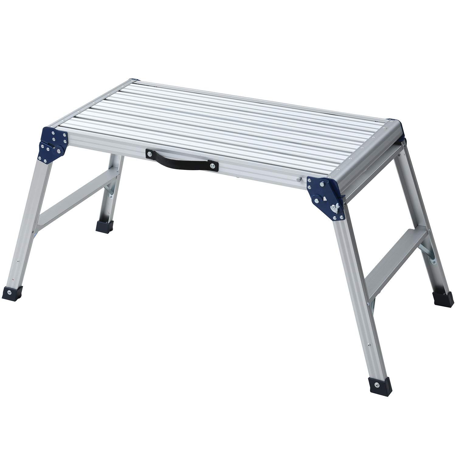 新着商品 山善 天板幅96cm KA-EW100H 耐荷重100kg 幅130×奥行57.5×高さ58.5cm 洗車台 脚立 アルミ製踏み台2段