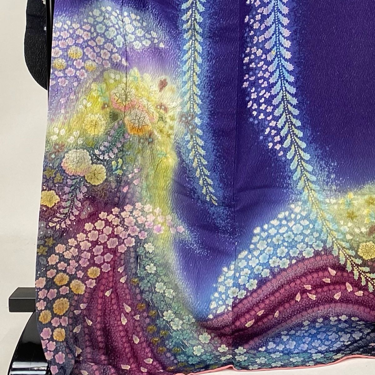 振袖 身丈175cm 裄丈69cm L 袷 吉乃一廉 落款 辻ヶ花 藤 金通し 金彩  
