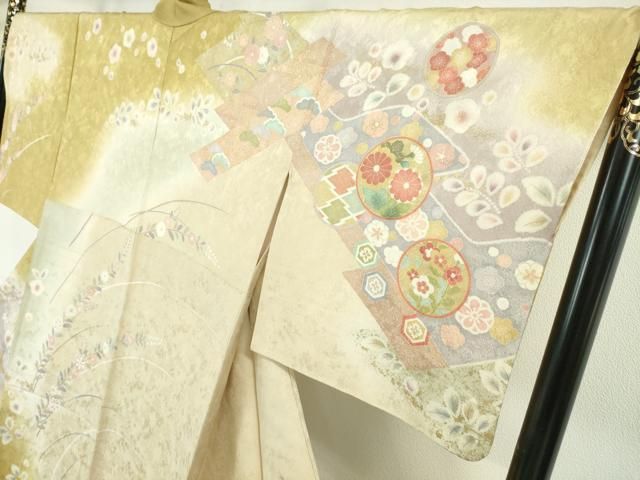 平和屋本店■極上　訪問着　駒刺繍　吉祥花文　暈し染め　金彩　逸品　未使用　DZAA3752kh5 平和屋本店□極上 訪問着 駒刺繍 吉祥花文 暈し染め 金彩