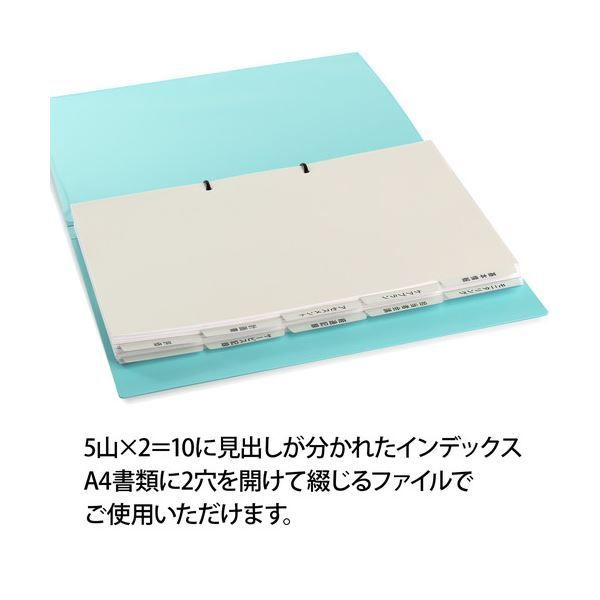 まとめ）プラス 利用者カルテ用インデックスA4S 2穴 5山×2【×20セット